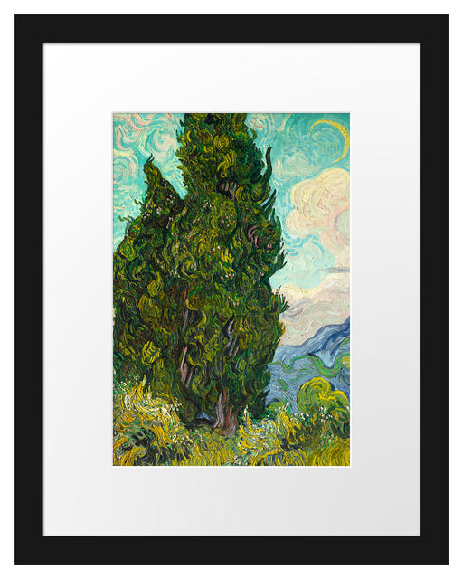 Vincent Van Gogh - Zypressen  Passepartout Rechteckig 30