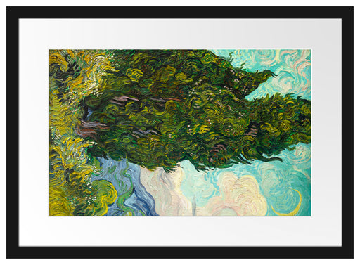 Vincent Van Gogh - Zypressen  Passepartout Rechteckig 40