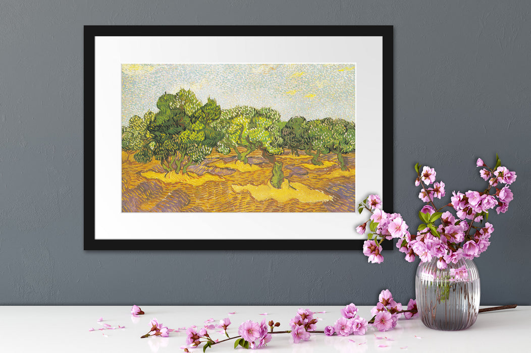 Vincent Van Gogh - Oliven-Bäume II  Passepartout Dateil Rechteckig