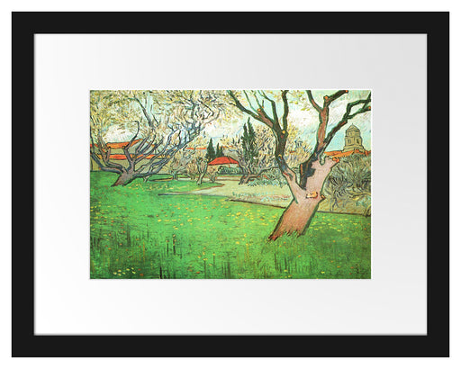 Vincent Van Gogh - Blühende Obstgärten Blick auf Arles Passepartout Rechteckig 30