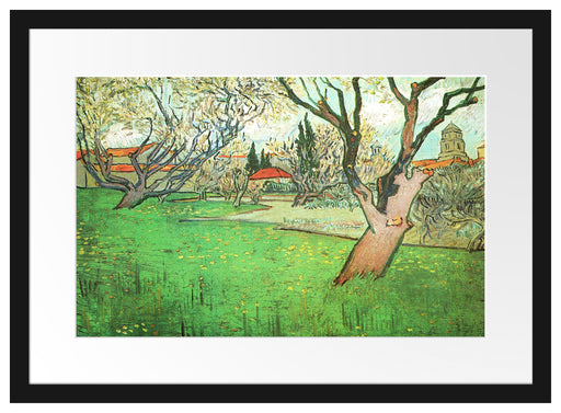 Vincent Van Gogh - Blühende Obstgärten Blick auf Arles Passepartout Rechteckig 40