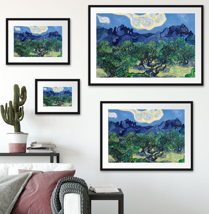 Vincent Van Gogh - Die Oliven-Bäume  Passepartout Wohnzimmer Rechteckig