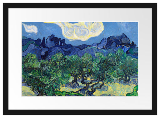 Vincent Van Gogh - Die Oliven-Bäume  Passepartout Rechteckig 40