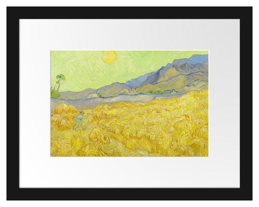 Vincent Van Gogh - Weizenfeld mit Mäher  Passepartout Rechteckig 30