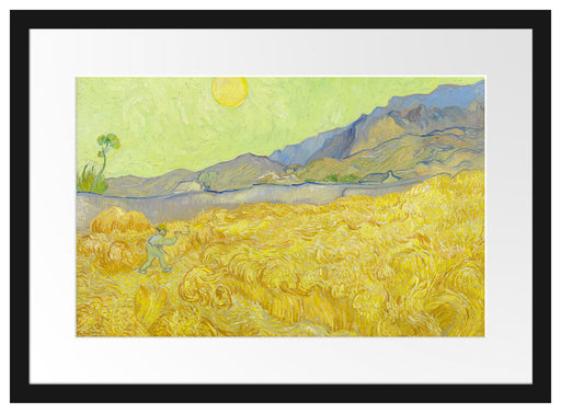 Vincent Van Gogh - Weizenfeld mit Mäher  Passepartout Rechteckig 40