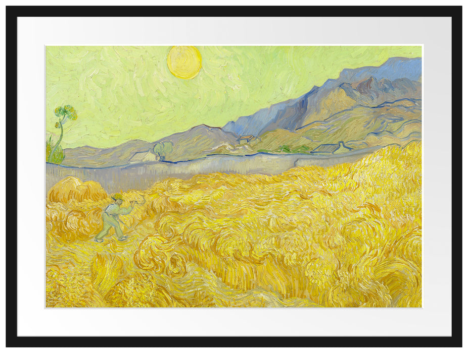 Vincent Van Gogh - Weizenfeld mit Mäher  Passepartout Rechteckig 80