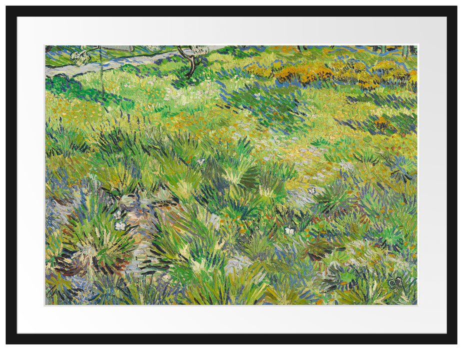 Vincent Van Gogh - Hohes Gras mit Schmetterlingen  Passepartout Rechteckig 80