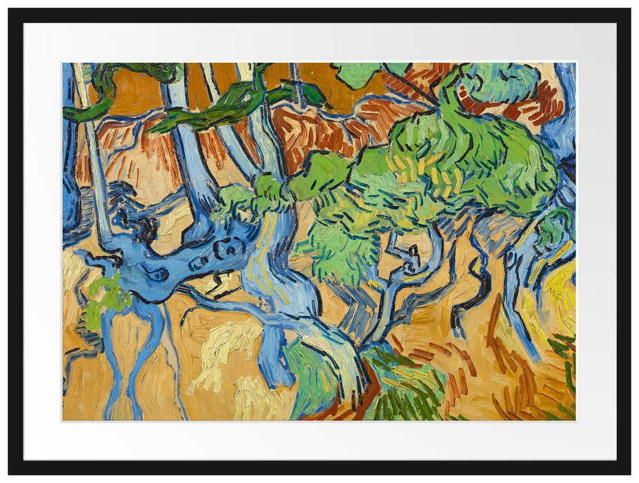 Vincent Van Gogh - Baumwurzeln  Passepartout Rechteckig 80