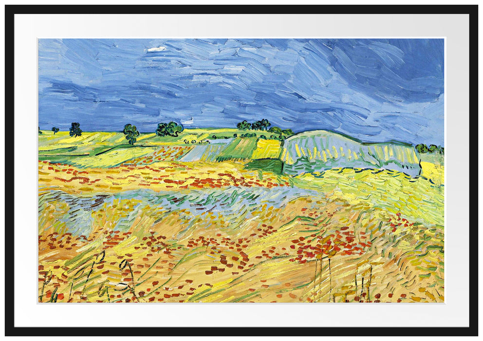Vincent Van Gogh - Weizenfeld mit stürmischem Himmel  Passepartout Rechteckig 100