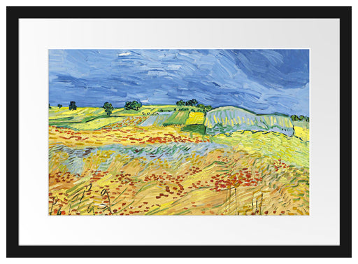 Vincent Van Gogh - Weizenfeld mit stürmischem Himmel  Passepartout Rechteckig 40