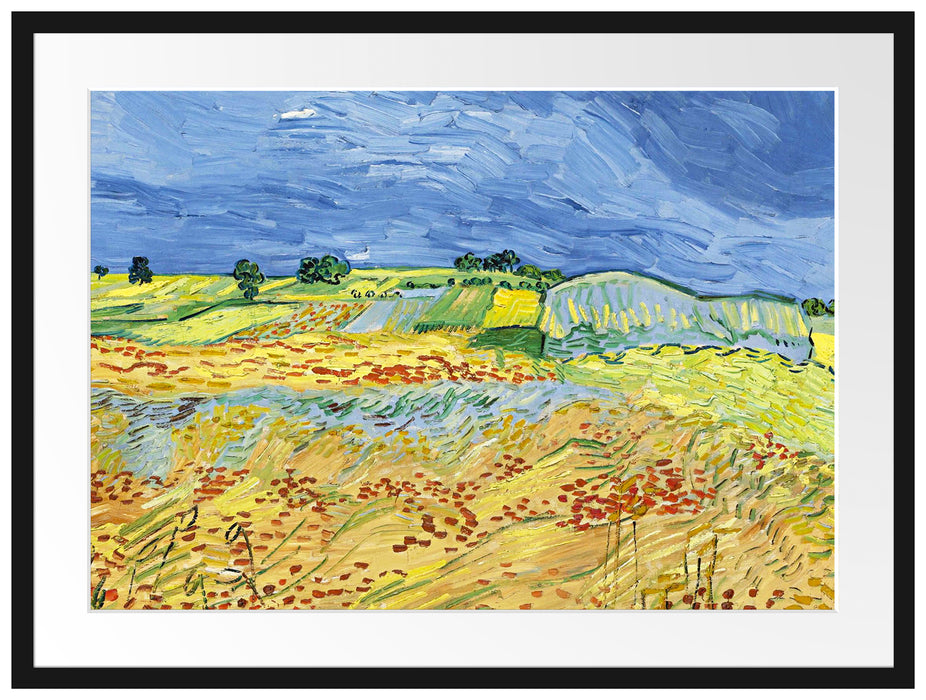 Vincent Van Gogh - Weizenfeld mit stürmischem Himmel  Passepartout Rechteckig 80