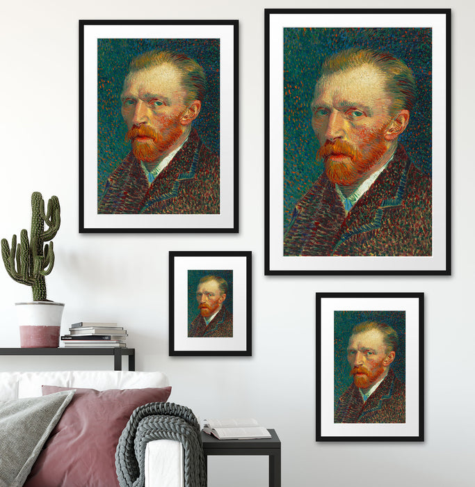 Vincent Van Gogh - Selbstbildnis  Passepartout Wohnzimmer Rechteckig