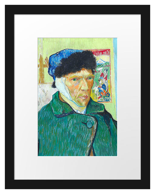 Vincent Van Gogh - Selbstportrait mit bandagiertem Ohr Passepartout Rechteckig 30