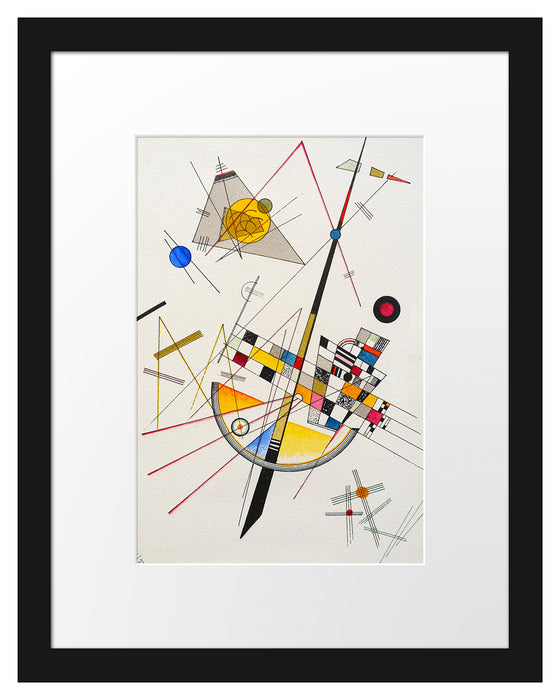 Pixxprint Wassily Kandinsky - Delikate Spannung , im Galerie-Passepartout Bilderrahmen
