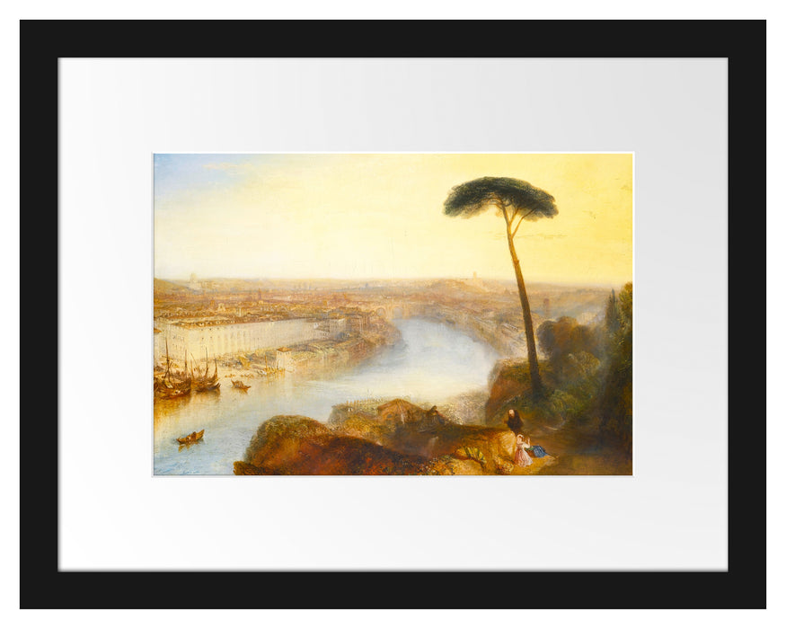 Pixxprint William Turner - ROME FROM MOUNT AVENTINE, im Galerie-Passepartout Bilderrahmen