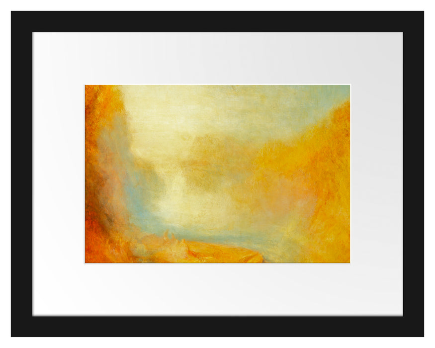 Pixxprint William Turner - Falls of the Clyde , im Galerie-Passepartout Bilderrahmen