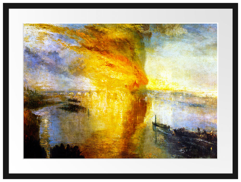 William Turner - The fire at the Parliament building Passepartout Rechteckig 80