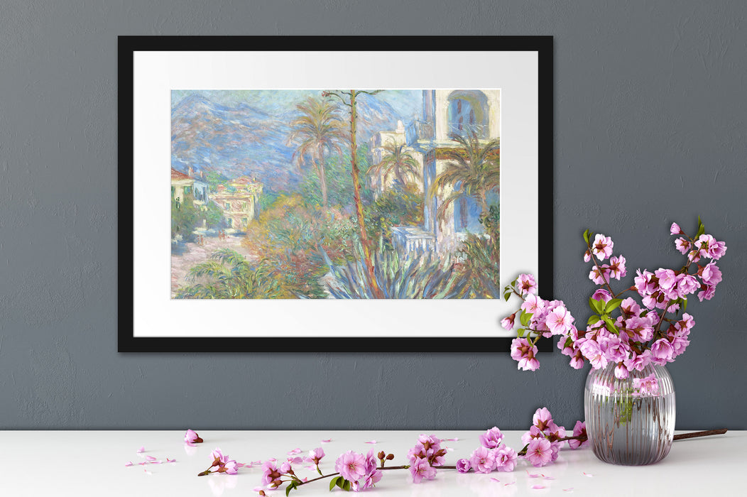 Claude Monet - Villen in Bordighera Impressionismu Passepartout Dateil Rechteckig