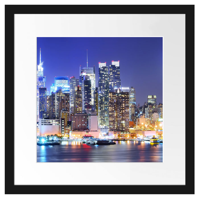 New York Skyline Brücke Passepartout Quadratisch 40x40