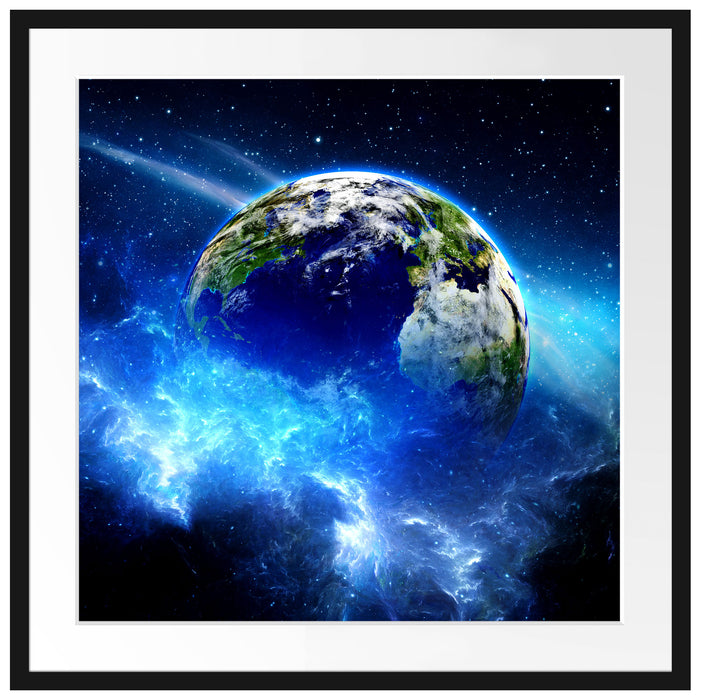 Planet Erde Passepartout Quadratisch 70x70