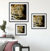 Leopard mit blauen Augen Quadratisch Passepartout Wohnzimmer