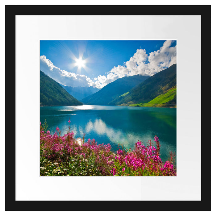 Blumenwiese See Passepartout Quadratisch 40x40