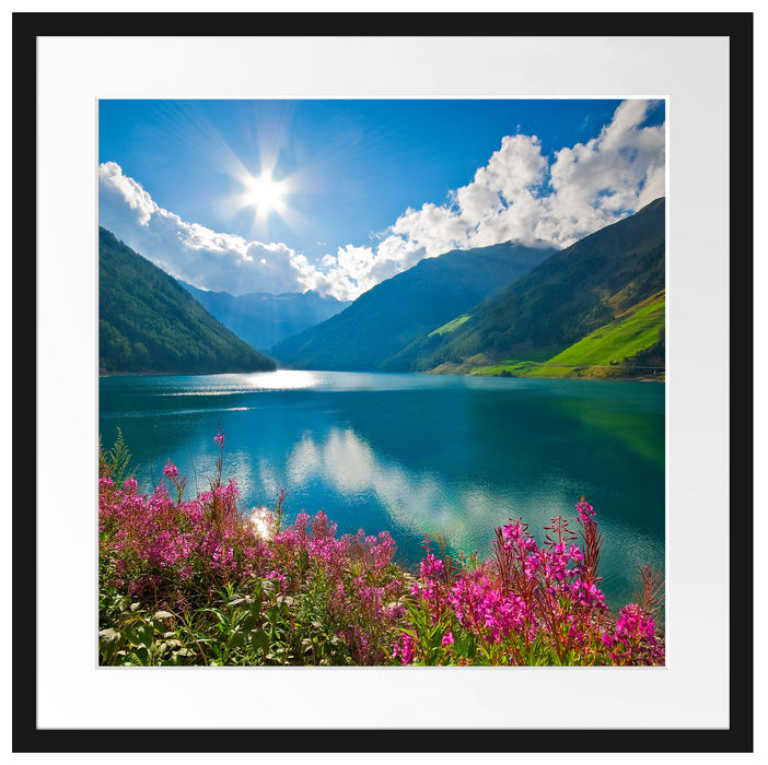 Blumenwiese See Passepartout Quadratisch 55x55