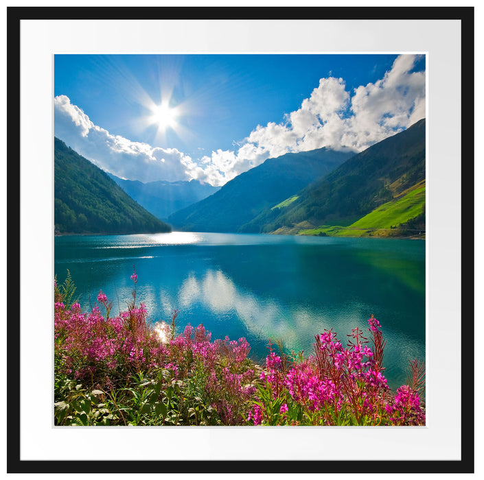 Blumenwiese See Passepartout Quadratisch 70x70