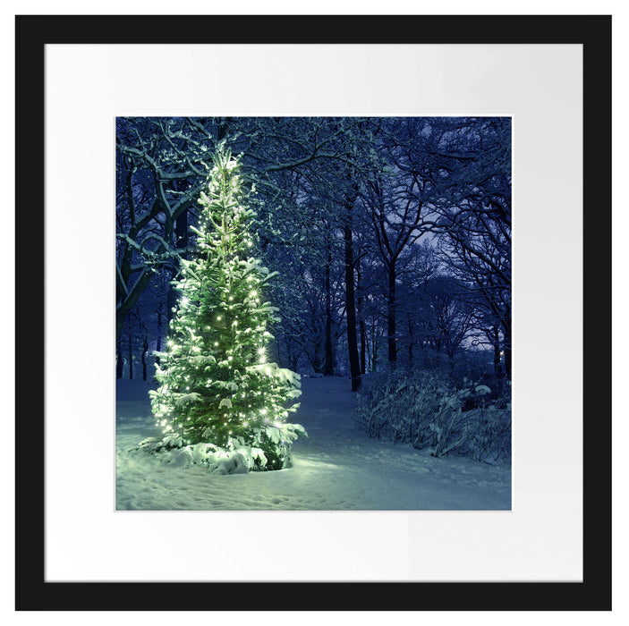 Leuchtender Weihnachtsbaum Passepartout Quadratisch 40x40