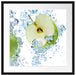 Frische Apfelscheiben im Wasser Passepartout Quadratisch 55x55