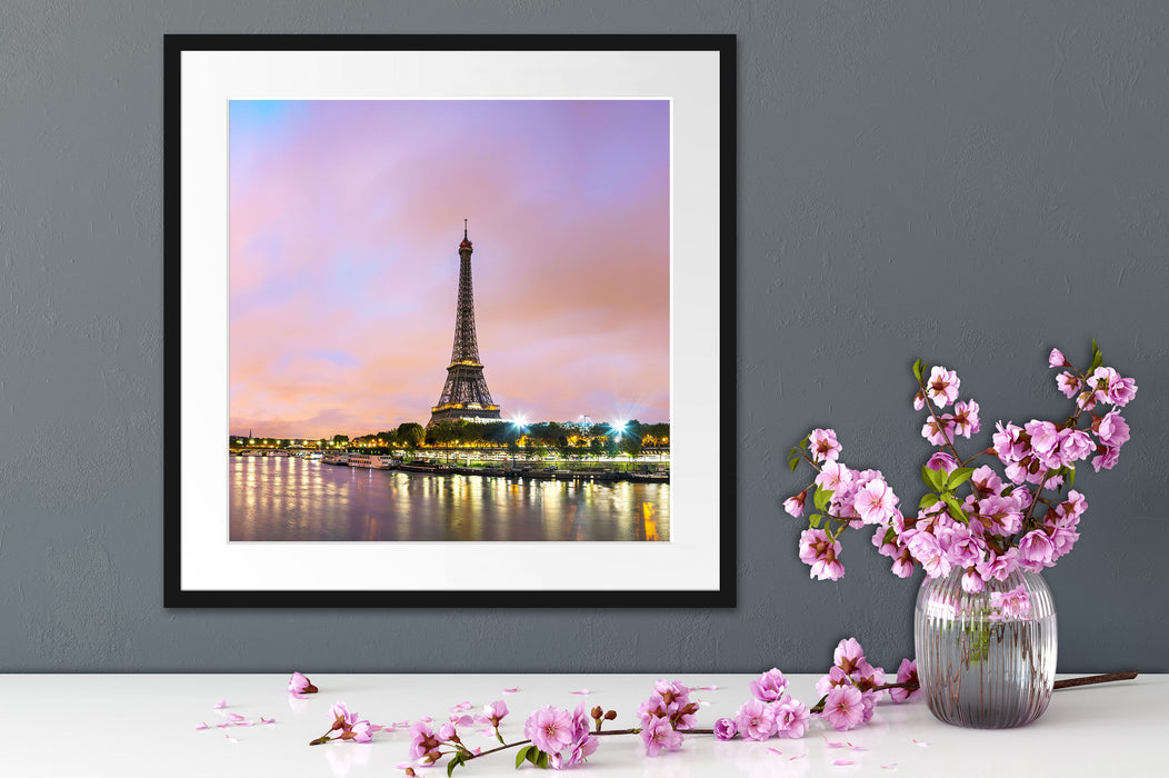 Eifelturm Paris bei Nacht Quadratisch Passepartout Dekovorschlag