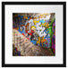 Coloured Streetart Graffiti Passepartout Quadratisch 40x40