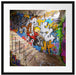 Coloured Streetart Graffiti Passepartout Quadratisch 55x55