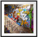 Coloured Streetart Graffiti Passepartout Quadratisch 70x70