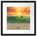 Surfen im Sonnenuntergang Passepartout Quadratisch 40x40