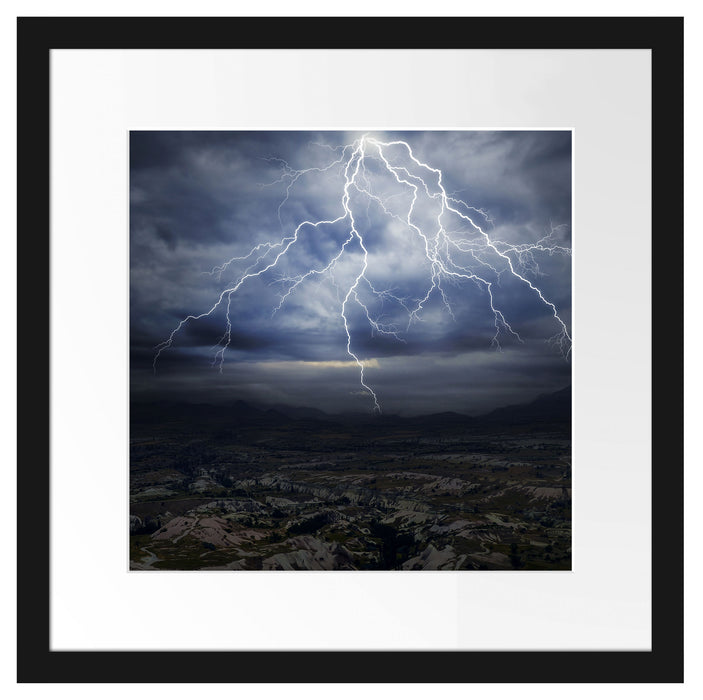 gewaltiges Gewitter Passepartout Quadratisch 40x40