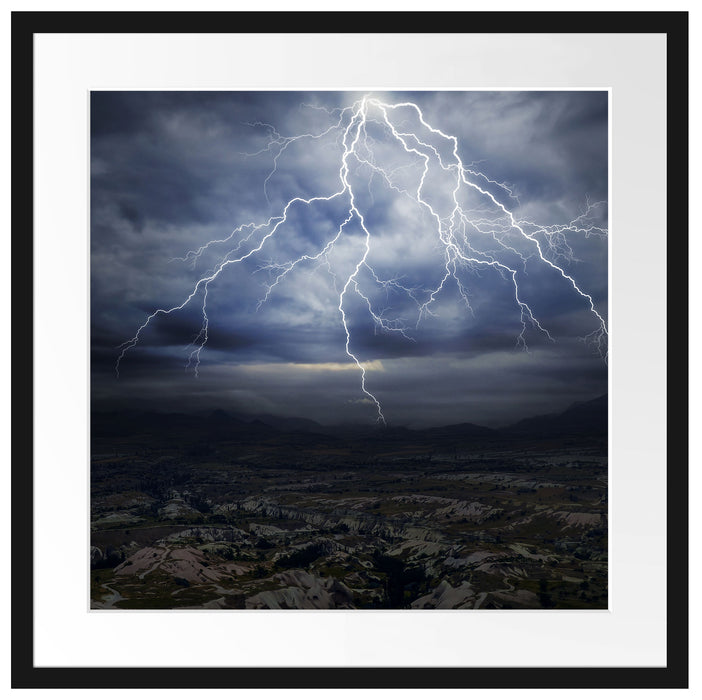 gewaltiges Gewitter Passepartout Quadratisch 55x55