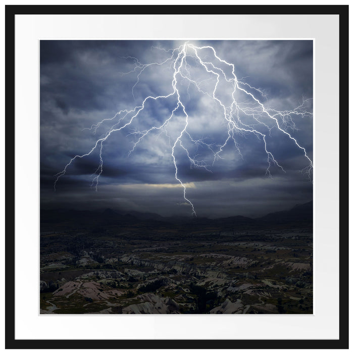 gewaltiges Gewitter Passepartout Quadratisch 70x70