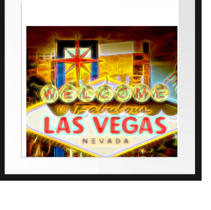 Ortseingangsschild Las Vegas Passepartout Quadratisch 55x55