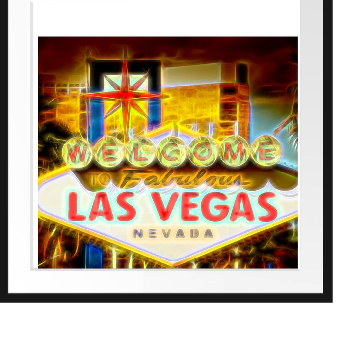 Ortseingangsschild Las Vegas Passepartout Quadratisch 70x70