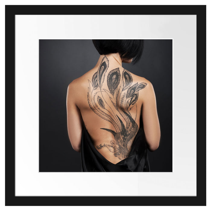 Sexy Dragon Tattoo Passepartout Quadratisch 40x40