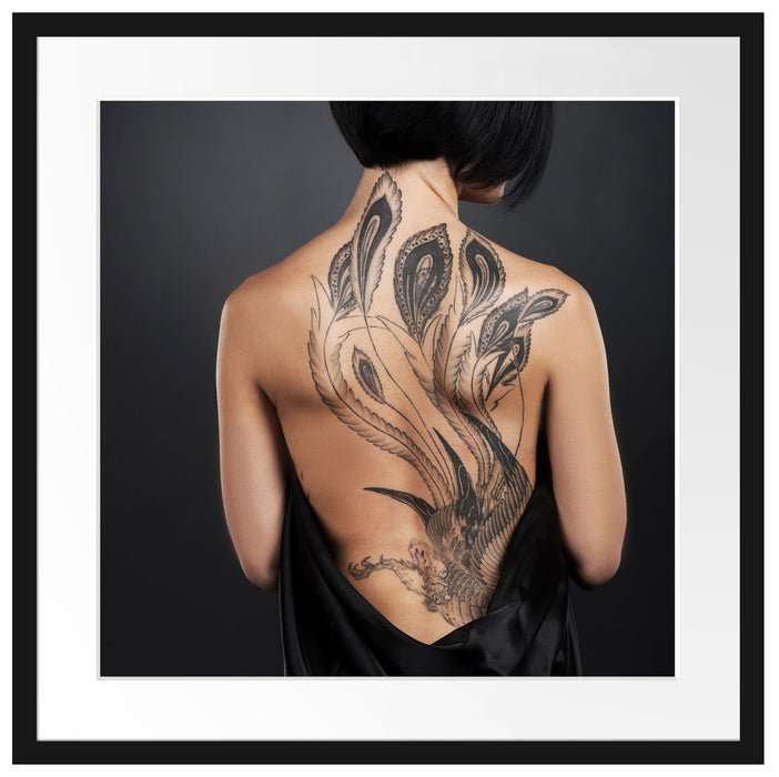 Sexy Dragon Tattoo Passepartout Quadratisch 55x55