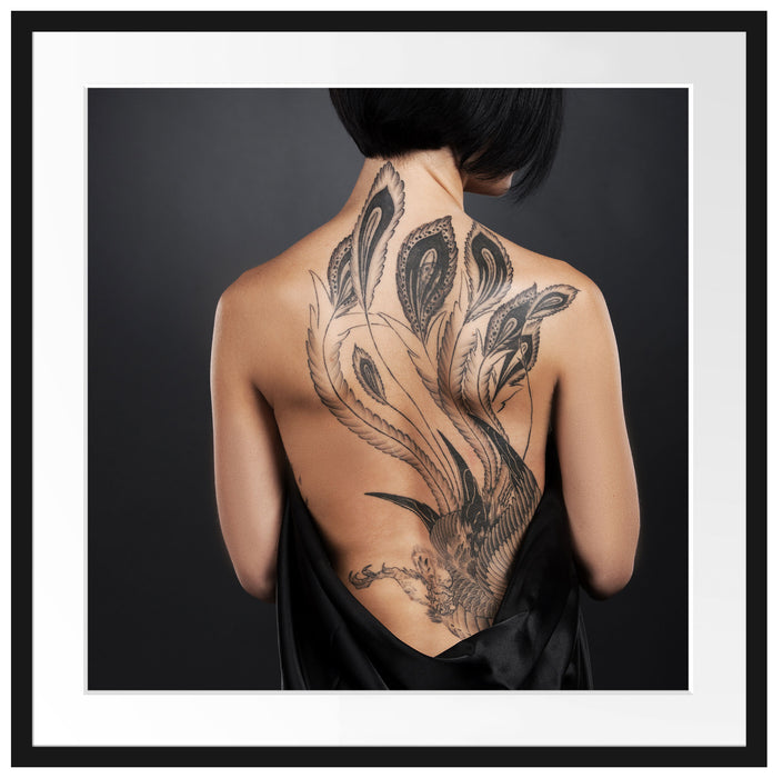Sexy Dragon Tattoo Passepartout Quadratisch 70x70