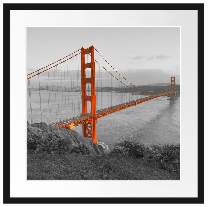 Golden Gate Bridge San Francisco Passepartout Quadratisch 55x55