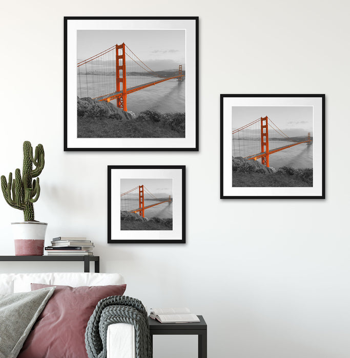 Golden Gate Bridge San Francisco Quadratisch Passepartout Wohnzimmer