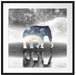 Einsamer Elefant Passepartout Quadratisch 70x70