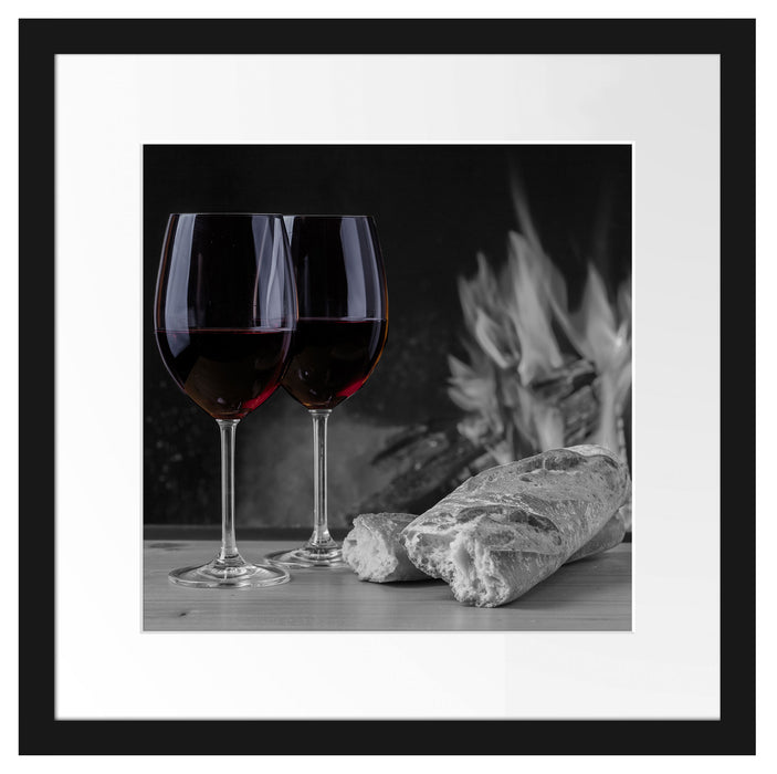 Wein Picknick Passepartout Quadratisch 40x40