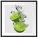 Leckere grüne Limetten im Wasser Passepartout Quadratisch 55x55