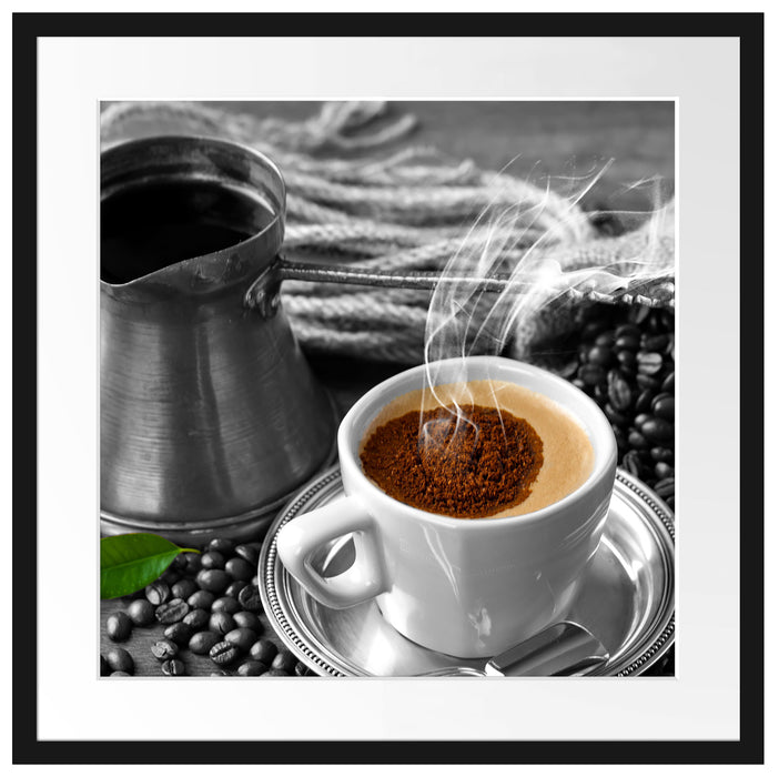 Kaffe mit Kännchen Passepartout Quadratisch 55x55