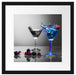 Blauer leckerer Cocktail Passepartout Quadratisch 40x40